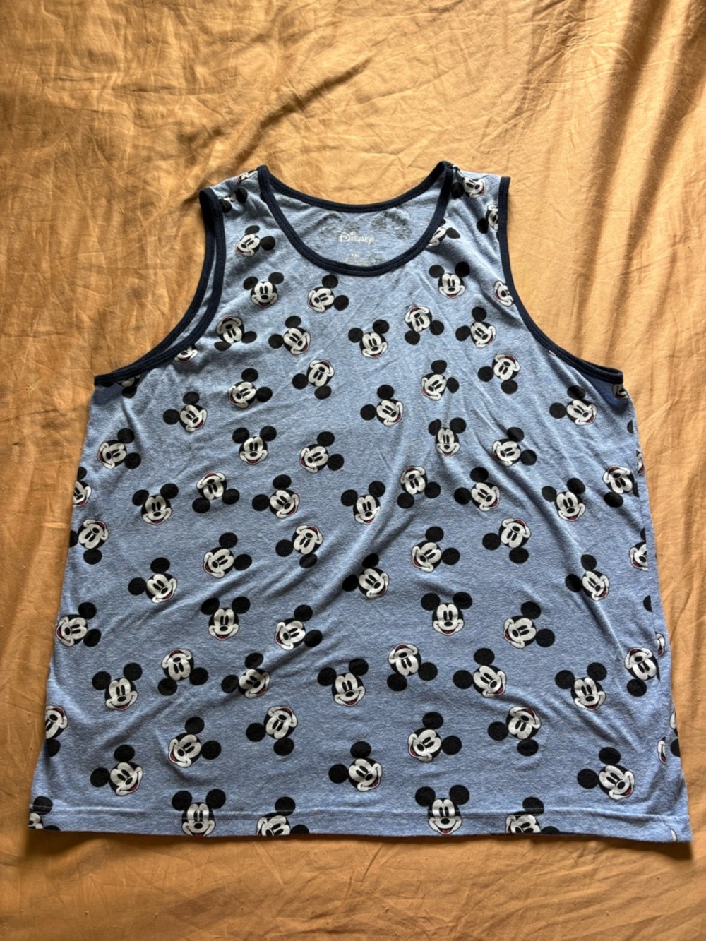 Disney Light Blue Mickey Mouse Tank with Navy Trim